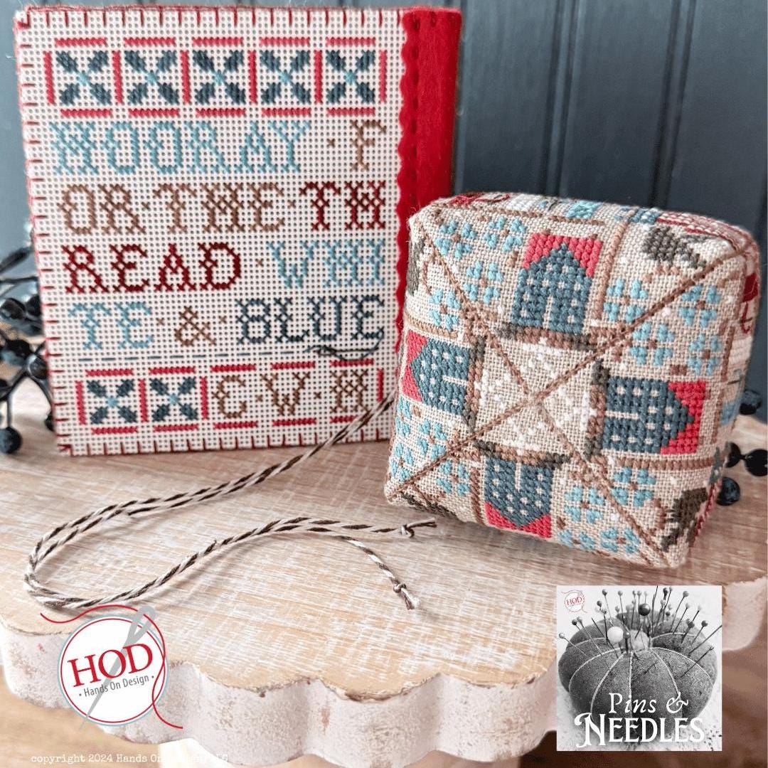 Hands on design cross stitch thread white blue cross stitch