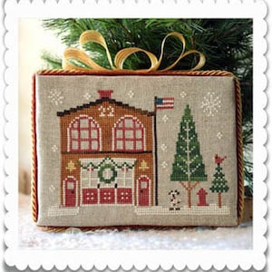 Little House Needleworks Cross Stitch Pattern Hometown Holiday FIREHOUSE - #7