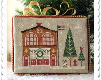 Little House Needleworks Cross Stitch Pattern Hometown Holiday FIREHOUSE - #7