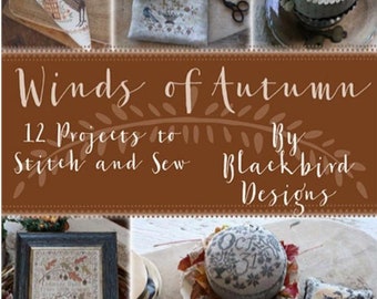 Blackbird Designs WINDS OF AUTUMN Cross Stitch Pattern ~ Blackbird Designs Cross Stitch ~ Autumn Cross Stitch