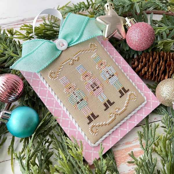 Country Cottage Needleworks Pastel Ornaments #2 Nutcracker Trio  Cross Stitch Pattern  -  Pastel Ornaments  Series