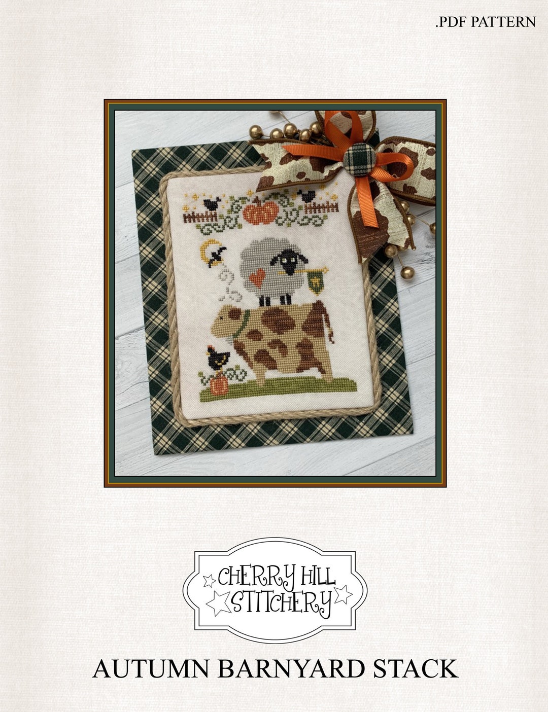 Cherry Hill Stitchery Cross Stitch Pattern AUTUMN BARNYARD Stack PDF