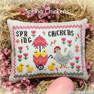 Calico Confectionary Spring Chickens  Cross Stitch Pattern -  Spring Cross Stitch ~ Counted Cross Stitch ~ Anabella&#39;s
