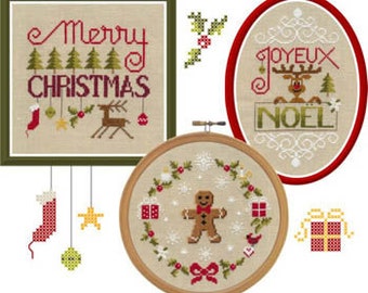 Jardin Prive' CRAZY NOEL Cross Stitch Pattern - Christmas Cross Stitch