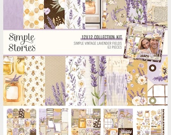 ¡Nuevo! Kit de álbum de recortes Simple Stories CAMPOS DE LAVANDA de 30 x 30 cm ~ Nuevo kit de álbum de recortes ~ Kit de colección Simple Stories - Reserva