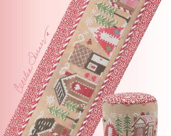 ¡NUEVO! Patrón de punto de cruz Corazón en Mano GINGERBREAD Tiny Town, Corazón en Mano Punto de Cruz, Punto de Cruz Navideño ~ Anabella's