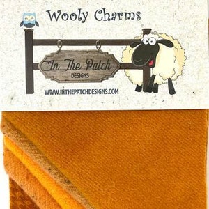 In the Patch Designs ~ Wooly Charms Oranges 5ct ~ 5&quot; x 5&quot; ~ Wool Charm Packs ~ Cross Stitch Finishing ~ Anabella&#39;s Cross Stitch