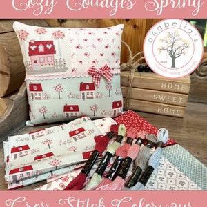 PDF Anabella&#39;s Needleart Cross Stitch Colorways™ ~ Cozy Cottages Spring Cross Stitch Pattern ~ Anabella&#39;s Cross Stitch ~ Spring Cross Stitch