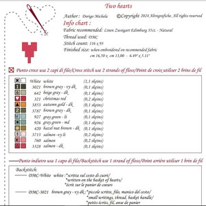 Crocette a Gogò TWO HEARTS Cross Stitch Pattern ~ Valentine's Day Cross