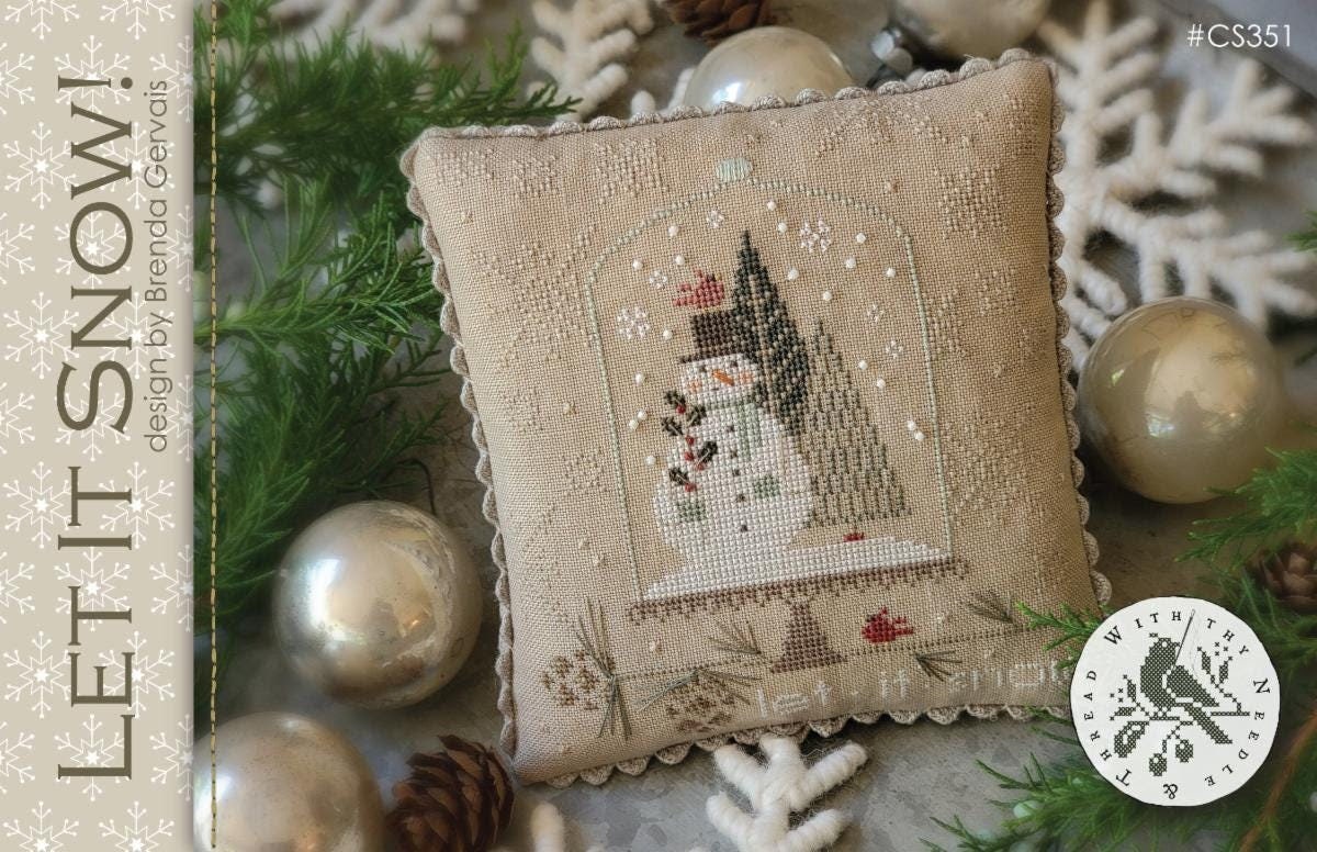 NEW! Brenda Gervais With Thy Needle & Thread LET It SNOW Cross