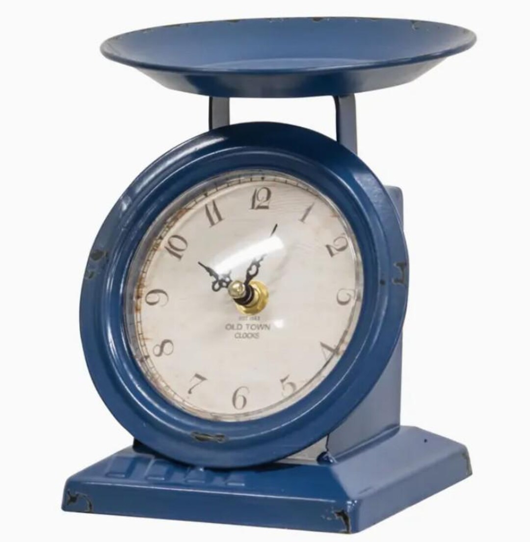 Scale Like Clock Navy Vintage Clock Scale | Farmhouse Scale | Farmhouse Clock | Scale ...