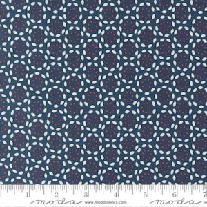 Moda Sweetwater Vintage Petals Navy Fabric ~ Fabric by the yard and half-yard ~ Sweetwater Fabric - Moda Fabric