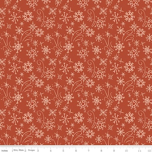 Lisa Audit Santa&#39;s Tree Farm Red Snowflakes One yard Santa&#39;s Tree Farm Fabric by the Yard Christmas Fabric Santa&#39;s Tree Farm Quilt Fabric