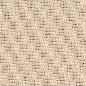 May include: A close-up of a beige Aida cloth, a type of fabric used for cross-stitch embroidery.