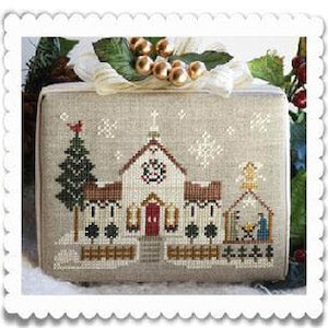 Little House Needleworks Cross Stitch Pattern Hometown Holiday TOWN CHURCH - #6
