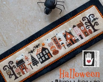 Heart In Hand ~ Halloween Tiny Town Cross Stitch Chart  ~  Halloween Cross Stitch ~ Tiny Town Cross Stitch Series