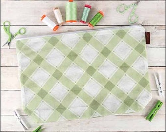 It's Sew Emma OLIVE MAD For PLAID Cross Stitch Project Bag ~ New Project Bag