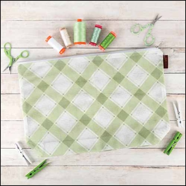 It's Sew Emma OLIVE MAD For PLAID Cross Stitch Project Bag ~ New Project Bag