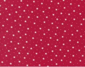 Primitive Gatherings  Dear Santa Snowy Stars Blenders Stars CRIMSON ~ Lisa Bongean ~ Primitive Gatherings Quilt Fabric ~ Anabella's Quilt