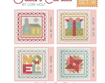 Lori Holt of Bee in My Bonnet STITCH CARDS SET W - Cross Stitch Pattern ~ Lori Holt  Cross Stitch ~ New Christmas Cross Stitch ~ Anabella's
