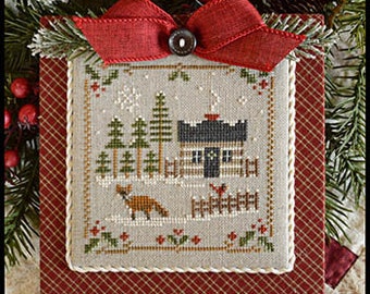 Little House Needleworks ~ Log Cabin  Christmas #3  FOX ~ Cross Stitch pattern ~ Anabella's