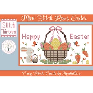 PDF Anabella’s Needleart Cross Stitch Cards™  Mini Stitch Rows Easter  Cross Stitch Pattern ~  Easter Cross Stitch  ~ Anabella&#39;s