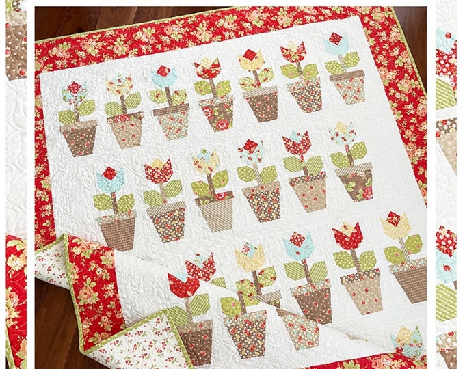 The Pattern Basket FLOWER POTS Quilt Pattern the Pattern Basket Quilt