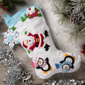Bucilla Felt Stocking Applique Kit Snow Angel Friends Christmas Stocking Kit Christmas  Stocking Kit Bucilla 18&quot; Christmas Stocking Kit