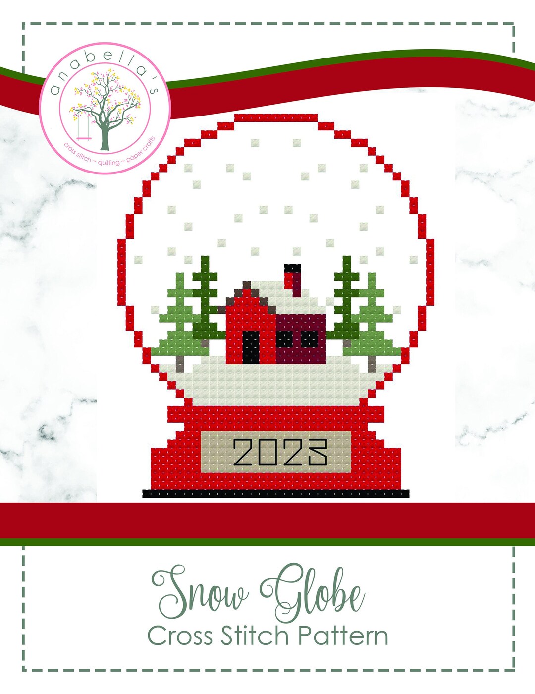 PDF Anabella's Needleart Snow Globe Cross Stitch Pattern ~ Winter Cross ...
