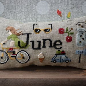 When I THINK of JUNE PDF Cross Stitch Pattern by Puntini Puntini - Immediate Download pdf file