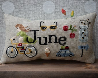 When I THINK of JUNE PDF Cross Stitch Pattern by Puntini Puntini - Immediate Download pdf file