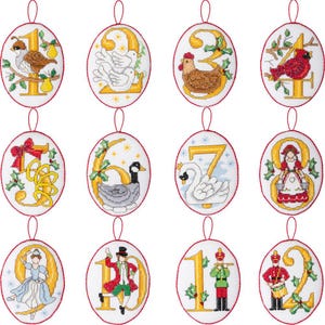 Bucilla Twelve Days of Christmas Counted Cross Stitch Kit Christmas Cross Stitch Kit New Christmas Cross Stitch 12 Days of Christmas