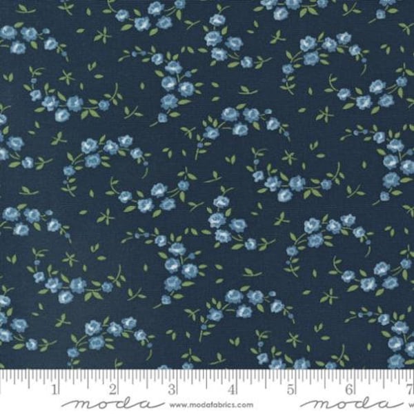 Moda ~ Camille Roskelley ~ Shoreline Summer Small Floral Navy ~ Fabric by the yard & half-yard~ Shoreline Fabric ~ Anabella's