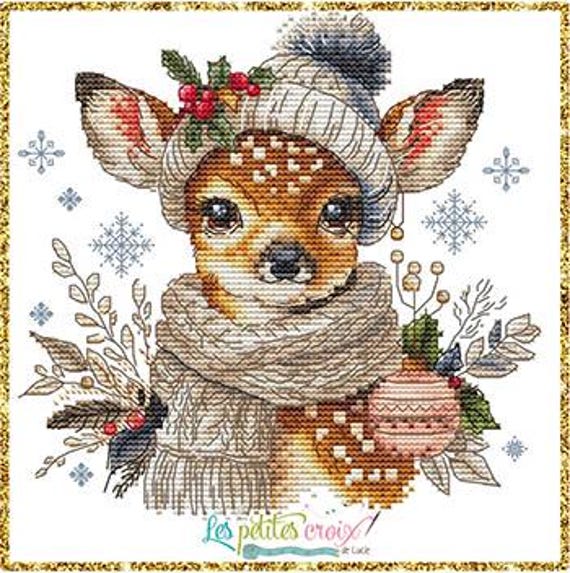 Les petites Croix de Lucie Christmas Reindeer Stitch Pattern  ~ Christmas Cross Stitch ~ Counted Cross Stitch