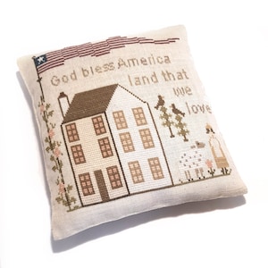 Samplers Primitives GOD Bless AMERICA PDF Cross Stitch Pattern ~Samplers Primitives Cross Stitch Patterns ~ Instant Download