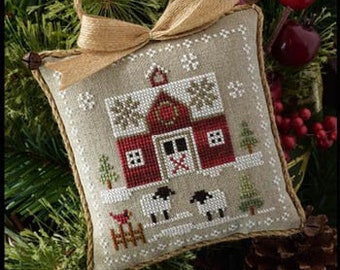 Little House Needleworks Cross Stitch Pattern Farmhouse Christmas LITTLE RED BARN - #1