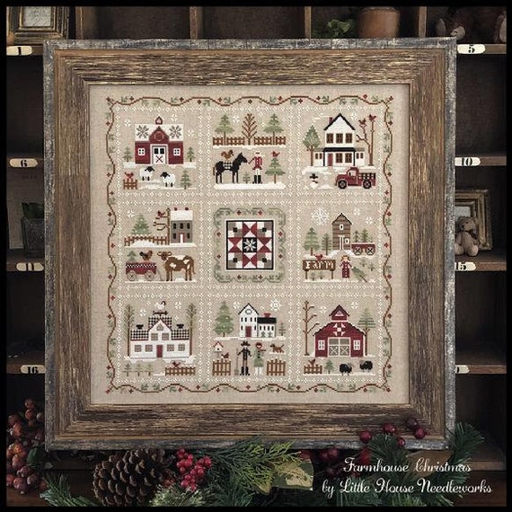Little House Needleworks Farmhouse Christmas Cross Stitch Pattern