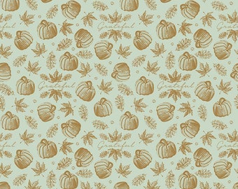 My Minds Eye Shades of Autumn ICONS Tea GREEN SPARKLE  Fabric by the Yard & Half-Yard ~ Fall Fabric by the Yard and Half-Yard