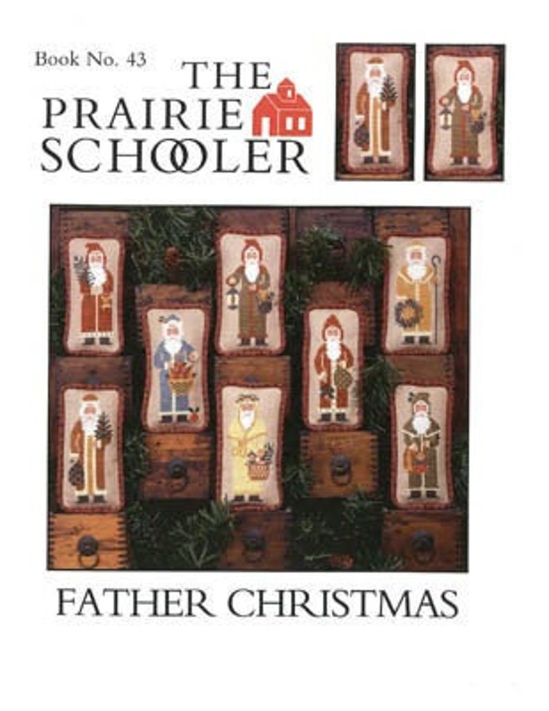 The Prairie Schooler FATHER CHRISTMAS Cross Stitch Pattern - Christmas Cross Stitch Pattern bild 1