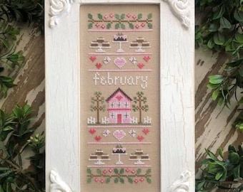 Country Cottage Needleworks SAMPLER of the MONTH FEBRUARY - New Cross Stitch