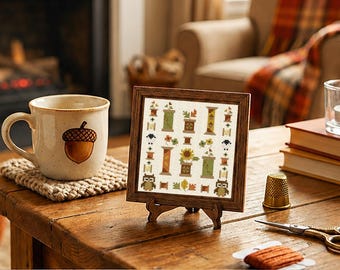 Seasonal Spools Autumn  PDF Cross Stitch Pattern, Autumn Sampler Chart, Seasonal Spools Cross Stitch Series, Fall Cross Stitch Design