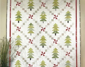Erica Made PEPPERMINT PINES Quilt Pattern ~ Erica Made Quilt Patterns ~ Christmas Quilt Pattern ~ New Quilt Patterns