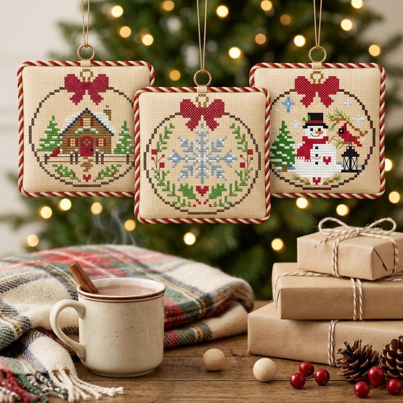Home For The Holidays™ – Christmas Keepsakes™ Cross Stitch Chart Collection – Set of 3 - Christmas Cross Stitch - Counted Cross Stitch