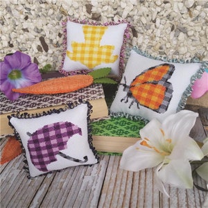 KEB Studio Creations PLAID SPRING Cross Stitch Pattern ~ Spring Cross Stitch Charts