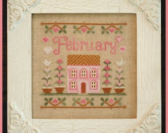 Country Cottage Needleworks Cottage of the Month - FEBRUARY Cross Stitch Pattern
