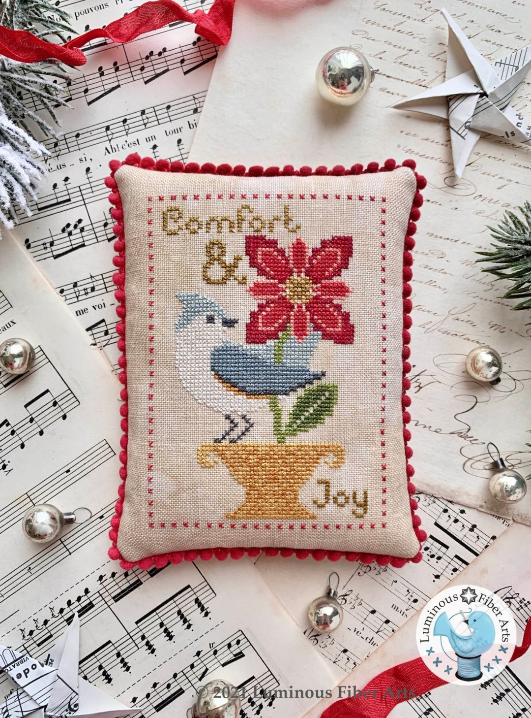 Luminous Fiber Arts COMFORT & JOY Cross Stitch Pattern ~ Christmas ...