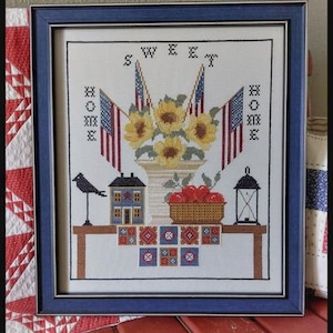 Twin Peak Primitives A COUNTRY WELCOME Cross Stitch Pattern ~ Farmhouse Style Cross Stitch Charts