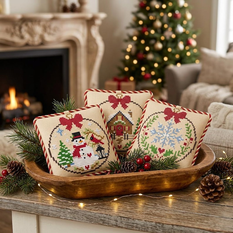Home For The Holidays™ – Christmas Keepsakes™ Cross Stitch Chart Collection – Set of 3 - Christmas Cross Stitch - Counted Cross Stitch