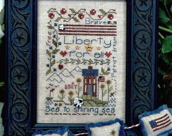 Shepherd's Bush LIBERTY NOTES Cross Stitch Pattern ~ Shepherd's Bush Cross Stitch ~ Patriotic Cross Stitch