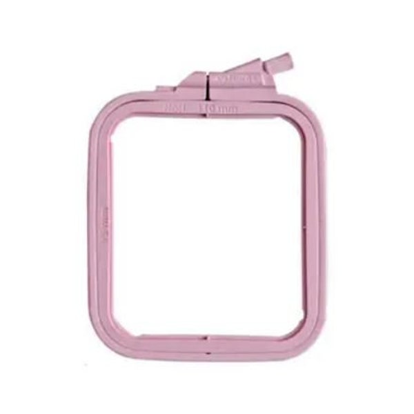 Nurge Square Plastic Hoop - 3.75" x 4.3"  Pink - Embroidery Hoop ~ Nurge Hoop ~ Nurge Embroidery Hoop